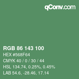 Farbcode: RGB 86 143 100 | qconv.com