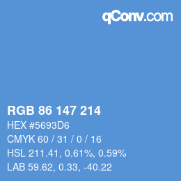 カラーコード: RGB 86 147 214 | qconv.com