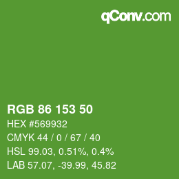 Color code: RGB 86 153 50 | qconv.com