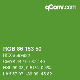 Color code: RGB 86 153 50 | qconv.com