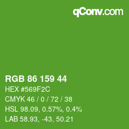 カラーコード: RGB 86 159 44 | qconv.com