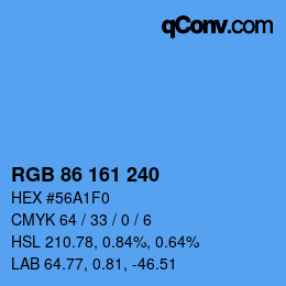Color code: RGB 86 161 240 | qconv.com