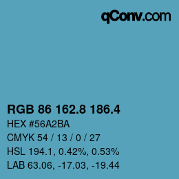 カラーコード: RGB 86 162.8 186.4 | qconv.com