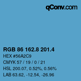 カラーコード: RGB 86 162.8 201.4 | qconv.com