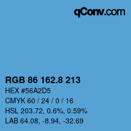 カラーコード: RGB 86 162.8 213 | qconv.com