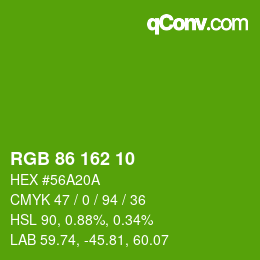 Color code: RGB 86 162 10 | qconv.com