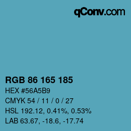 Farbcode: RGB 86 165 185 | qconv.com
