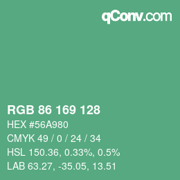 Code couleur: RGB 86 169 128 | qconv.com