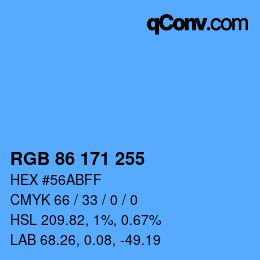 Code couleur: RGB 86 171 255 | qconv.com