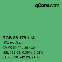 Farbcode: RGB 86 179 114 | qconv.com