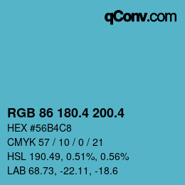 カラーコード: RGB 86 180.4 200.4 | qconv.com