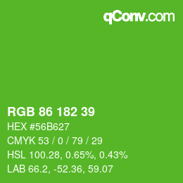 Farbcode: RGB 86 182 39 | qconv.com