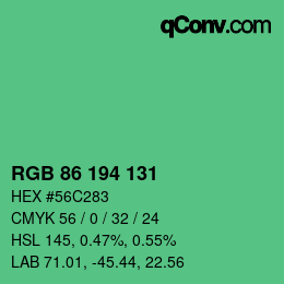 颜色代码: RGB 86 194 131 | qconv.com