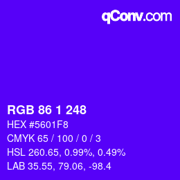 カラーコード: RGB 86 1 248 | qconv.com