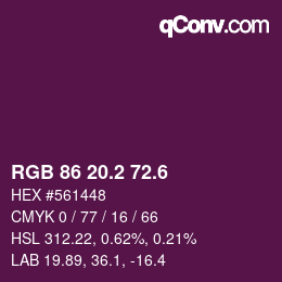 カラーコード: RGB 86 20.2 72.6 | qconv.com