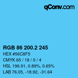 カラーコード: RGB 86 200.2 245 | qconv.com
