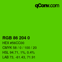 カラーコード: RGB 86 204 0 | qconv.com
