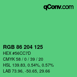 Color code: RGB 86 204 125 | qconv.com