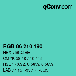 Farbcode: RGB 86 210 190 | qconv.com