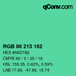 Color code: RGB 86 215 162 | qconv.com