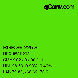 Color code: RGB 86 226 8 | qconv.com
