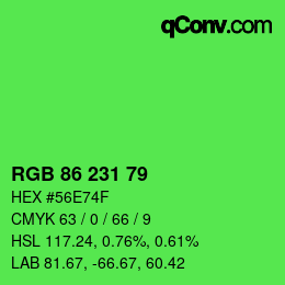 Color code: RGB 86 231 79 | qconv.com