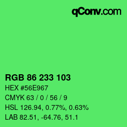 Color code: RGB 86 233 103 | qconv.com
