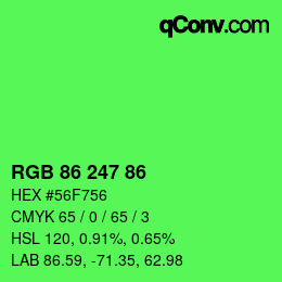 Color code: RGB 86 247 86 | qconv.com