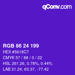 Color code: RGB 86 24 199 | qconv.com