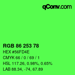 Color code: RGB 86 253 78 | qconv.com