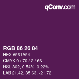 カラーコード: RGB 86 26 84 | qconv.com
