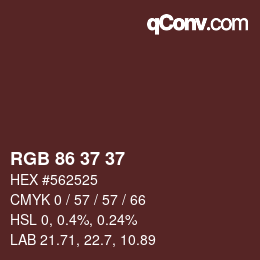 Código de color: RGB 86 37 37 | qconv.com