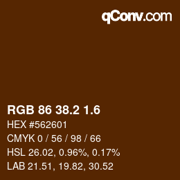 カラーコード: RGB 86 38.2 1.6 | qconv.com