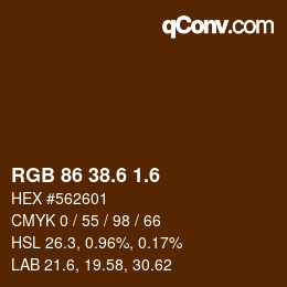 カラーコード: RGB 86 38.6 1.6 | qconv.com