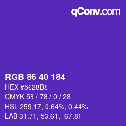 Color code: RGB 86 40 184 | qconv.com