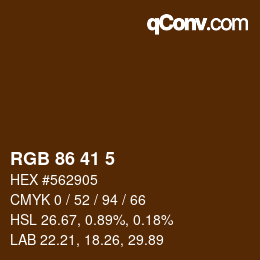Color code: RGB 86 41 5 | qconv.com
