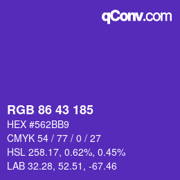 カラーコード: RGB 86 43 185 | qconv.com