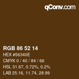 Farbcode: RGB 86 52 14 | qconv.com
