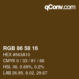 Farbcode: RGB 86 58 16 | qconv.com
