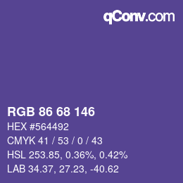 Color code: RGB 86 68 146 | qconv.com