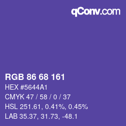 Farbcode: RGB 86 68 161 | qconv.com