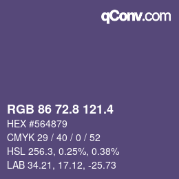 カラーコード: RGB 86 72.8 121.4 | qconv.com