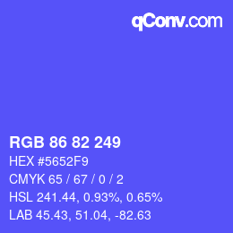 Color code: RGB 86 82 249 | qconv.com
