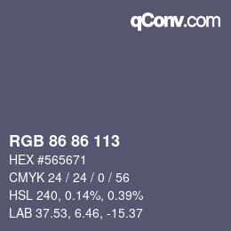 Código de color: RGB 86 86 113 | qconv.com