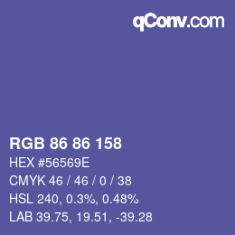 Farbcode: RGB 86 86 158 | qconv.com