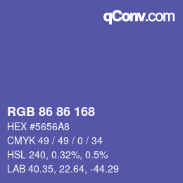 Farbcode: RGB 86 86 168 | qconv.com