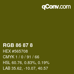 カラーコード: RGB 86 87 8 | qconv.com