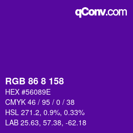 颜色代码: RGB 86 8 158 | qconv.com