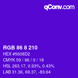 Color code: RGB 86 8 210 | qconv.com