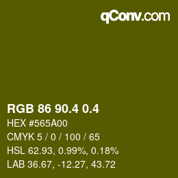 カラーコード: RGB 86 90.4 0.4 | qconv.com